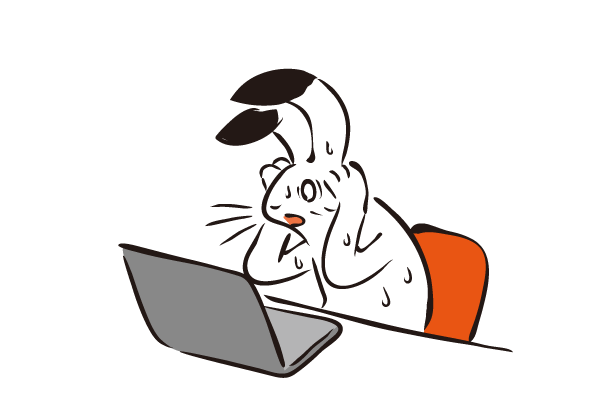 やらかしたウサギのイラスト