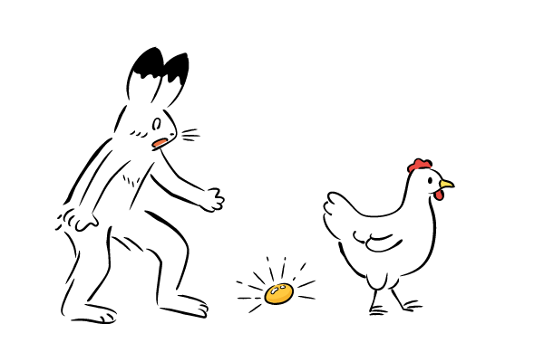 金の卵を産む鶏　ウサギver
